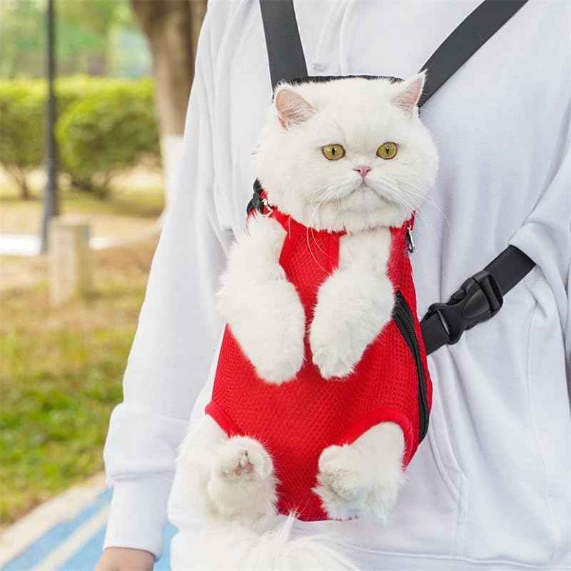 Portable Pet Front Carrier Backpack – Red