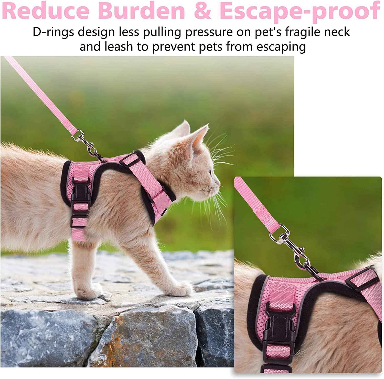 Reflective Cat Harness & Leash Set – Escape-Proof, Adjustable & Comfortable