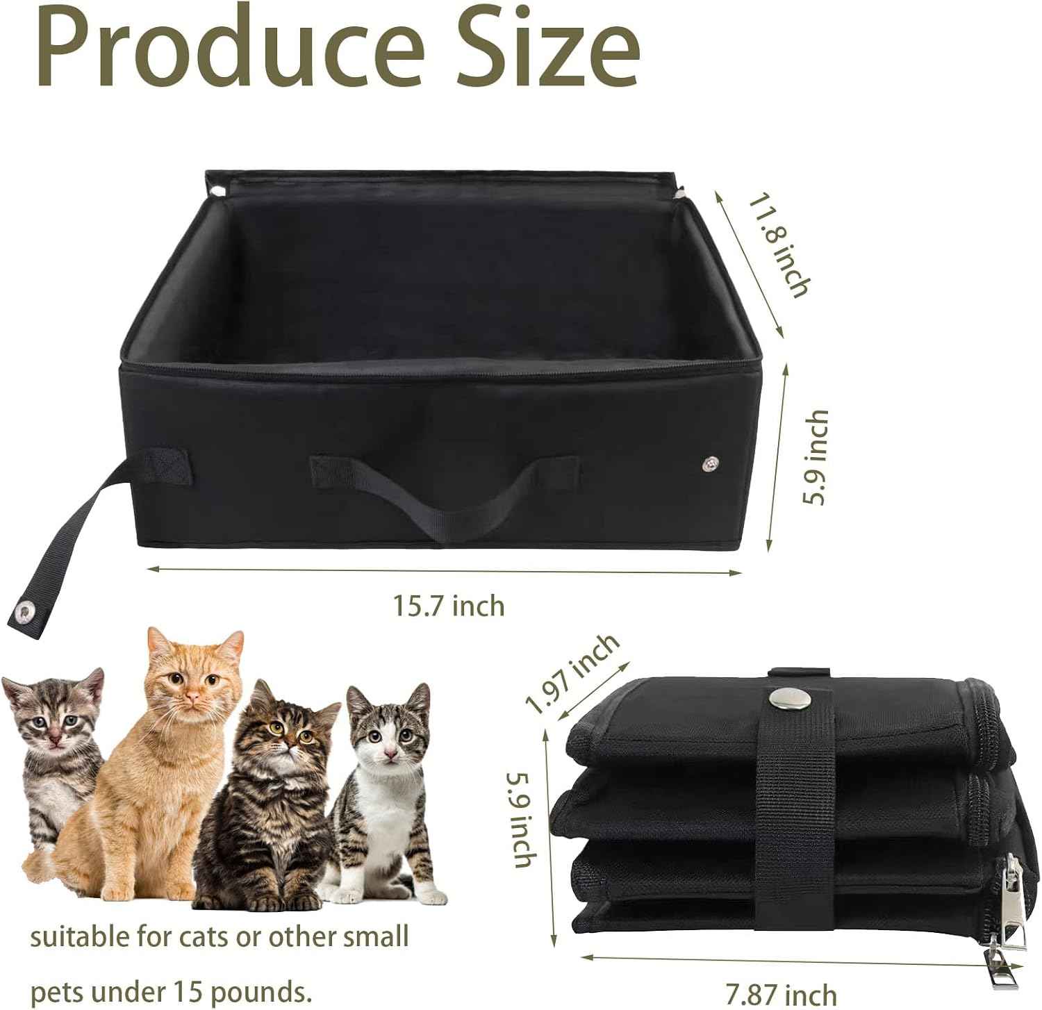 Portable Collapsible Cat Travel Litter Box – Leakproof & Lightweight