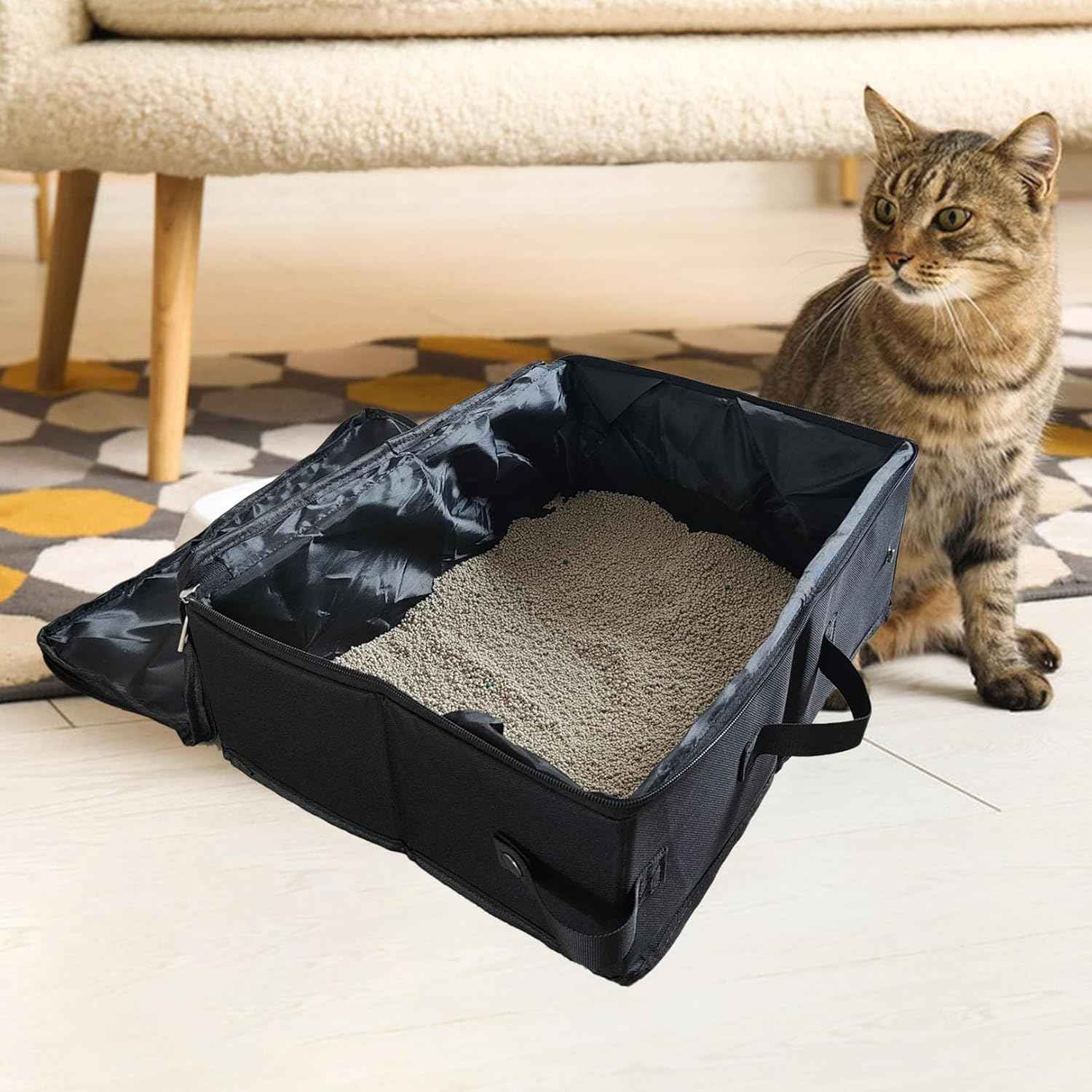 Portable Collapsible Cat Travel Litter Box – Leakproof & Lightweight
