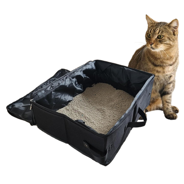 Portable Collapsible Cat Travel Litter Box – Leakproof & Lightweight