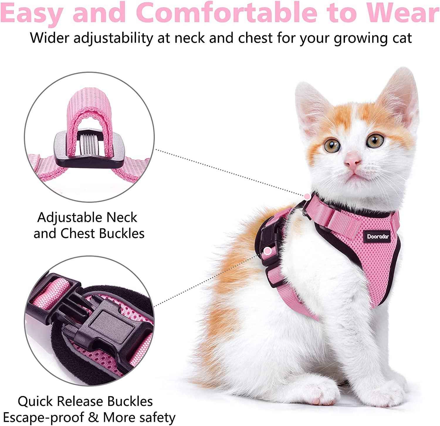 Reflective Cat Harness & Leash Set – Escape-Proof, Adjustable & Comfortable