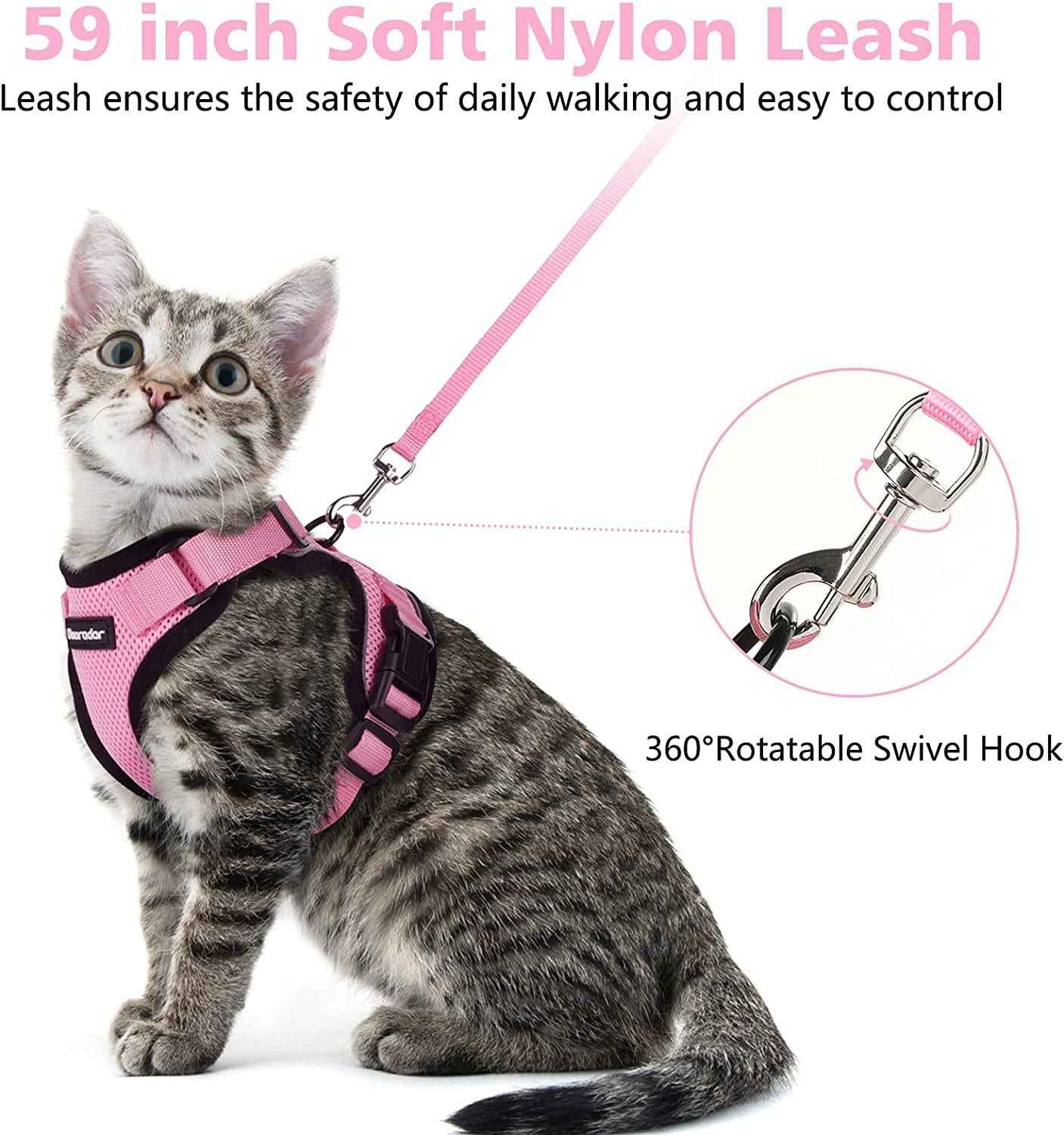 Reflective Cat Harness & Leash Set – Escape-Proof, Adjustable & Comfortable