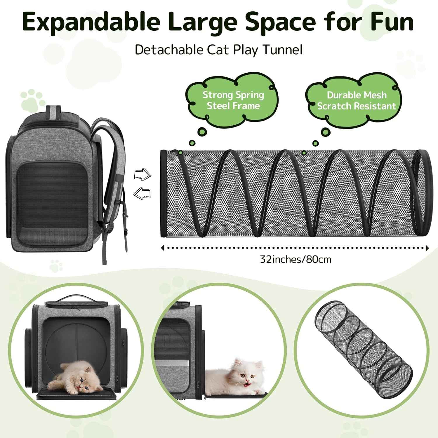 Expandable Cat Carrier Backpack – Breathable & Travel-Friendly