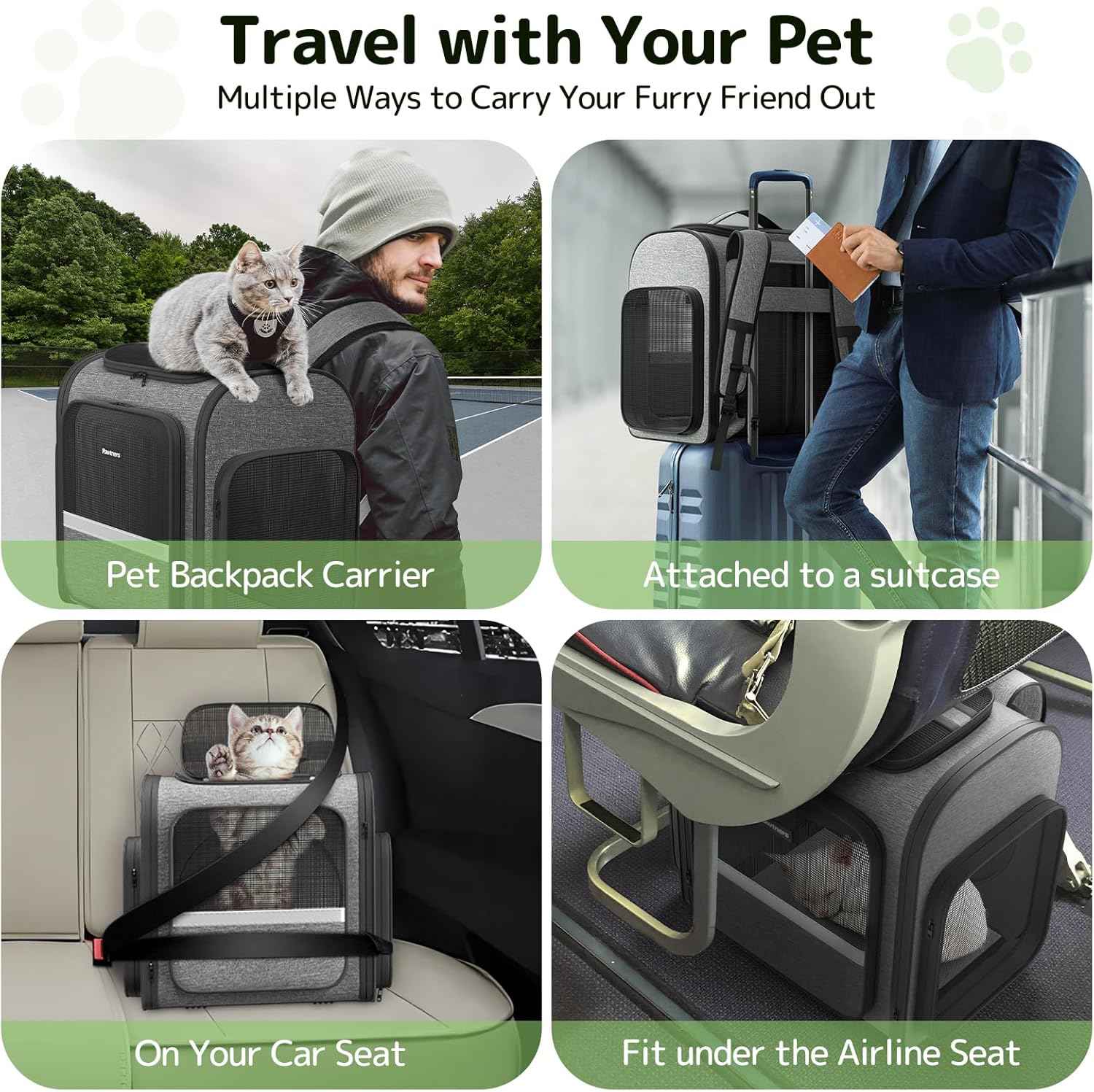 Expandable Cat Carrier Backpack – Breathable & Travel-Friendly