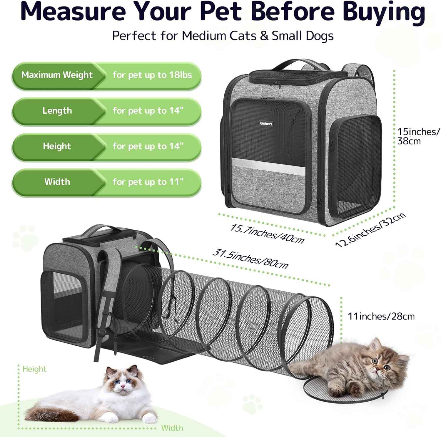 Expandable Cat Carrier Backpack – Breathable & Travel-Friendly
