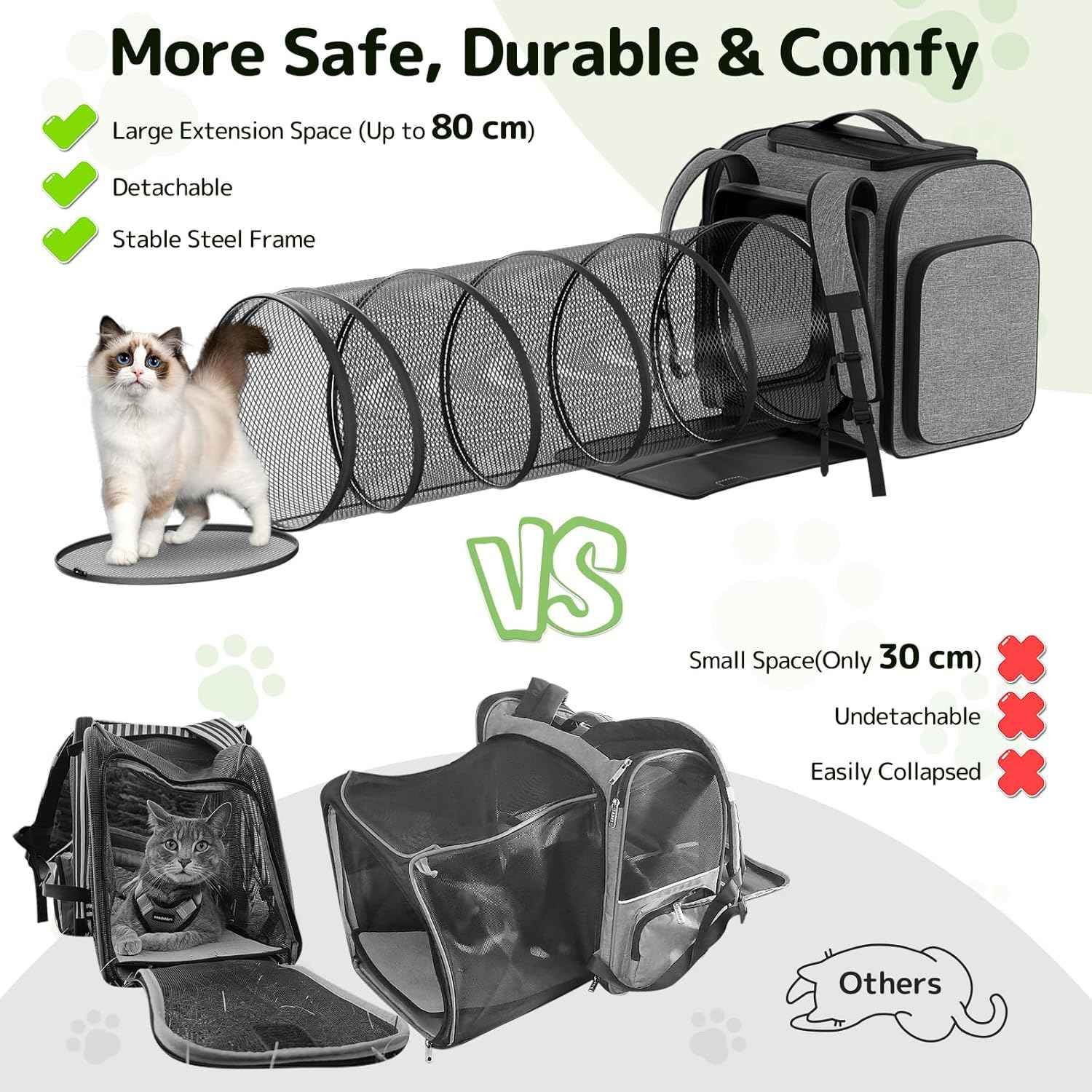 Expandable Cat Carrier Backpack – Breathable & Travel-Friendly