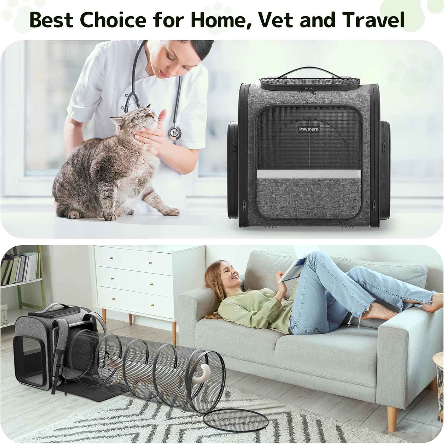 Expandable Cat Carrier Backpack – Breathable & Travel-Friendly