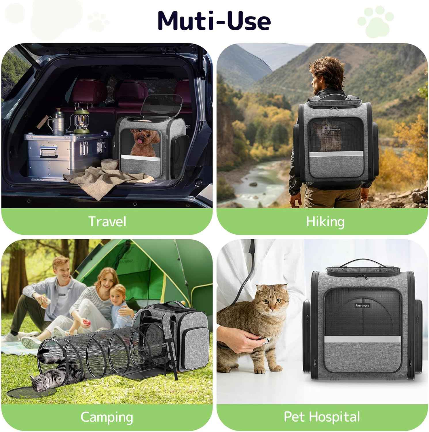 Expandable Cat Carrier Backpack – Breathable & Travel-Friendly