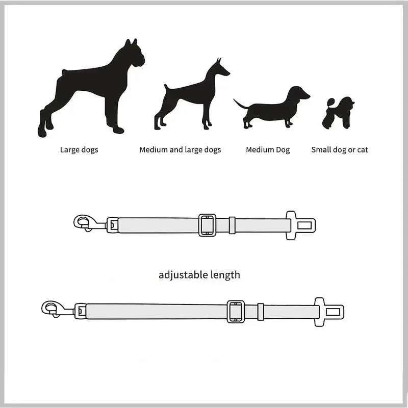 Retractable Adjustable Pet Car Seat Belt – Safety Travel Restraint